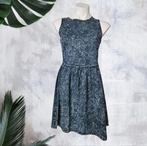 Sugar Rain Blue Pleated A-Line Sleeveless Dress